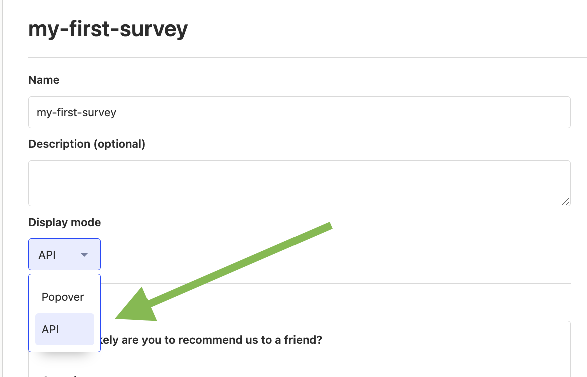 Custom survey set up